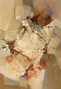 Mashkoor Raza, 18 x 28 Inch, Oil On Canvas, Abstract Painting, AC-MR-736 Mashkoor Raza, 18 x 28 Inch, Oil On Canvas, Abstract Painting, AC-MR-736